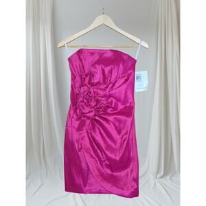 Jessica McClintock Fuchsia Strapless Dress Size‎ 6 Pageant Party Cocktail